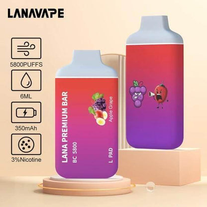 LANA-PREMIUM-BAR-5800-PUFFS-APPLE-GRAPE-SG-Vape-Party