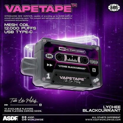 VAPETAPE 12000 LYCHEE BLACKCURRANT