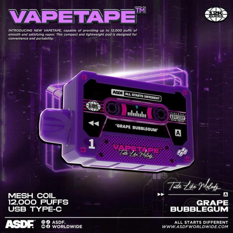 Vapetape-12K-Grape-Bubblegum