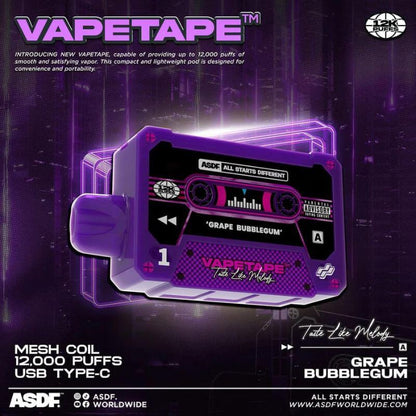 Vapetape-12K-Grape-Bubblegum